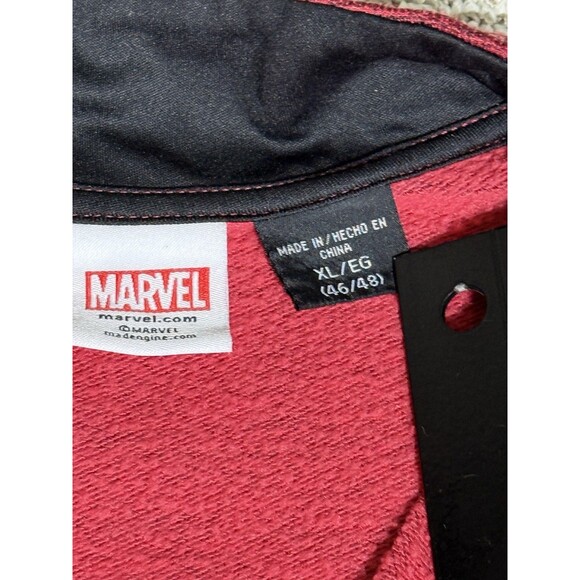 Marvel Spider-Man Jacket Men’s XL Red Black 1/4 Zip - Picture 4 of 6